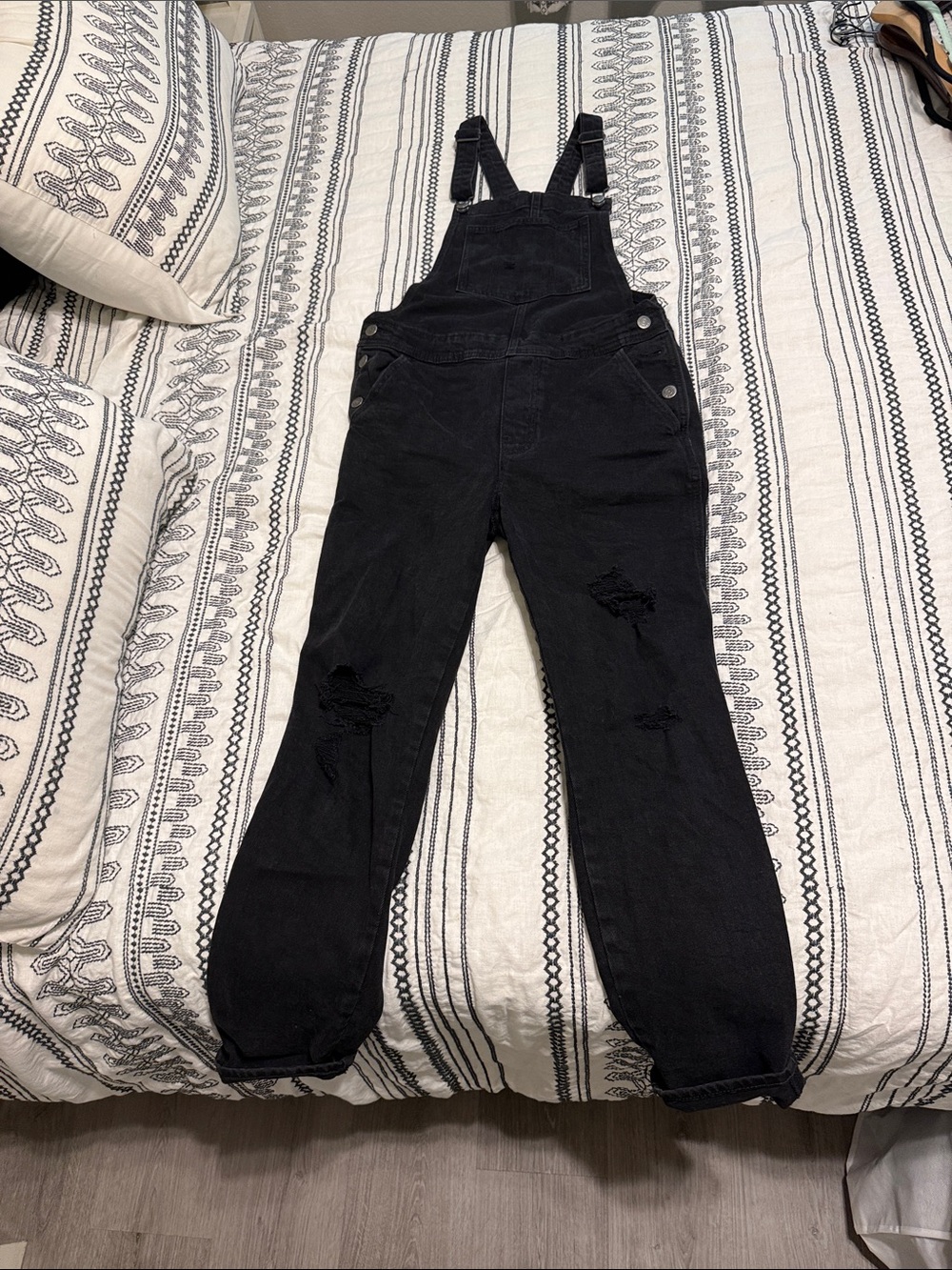Old Navy Black Denim Overalls with Front Bib